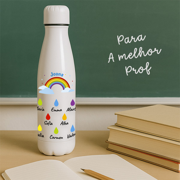 Garrafa Chuva com Nome e Texto personalizada