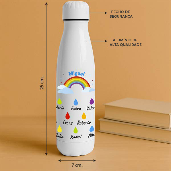 Garrafa Chuva com Nome e Texto personalizada