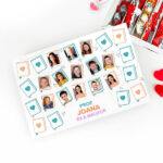 Miniatura de Caixa de Doces com Fotos dos Alunos e Texto personalizada