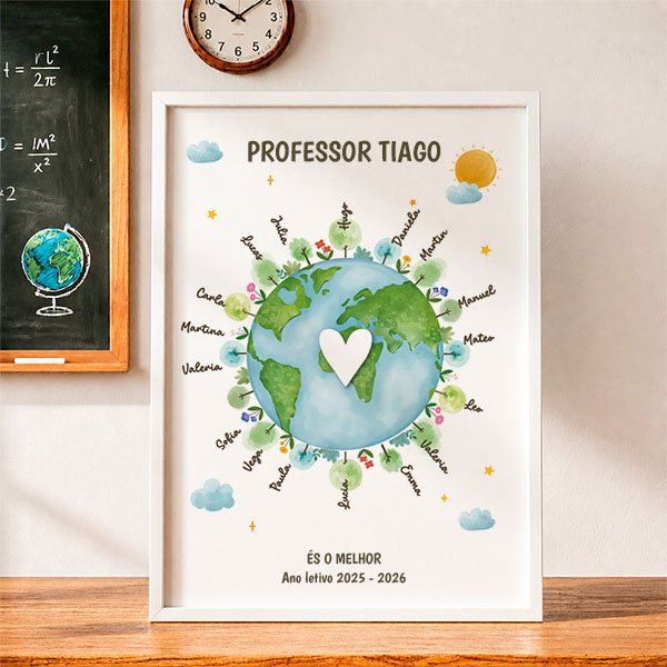 Póster Planeta com Nomes personalizados
