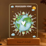 Candeeiro Planeta para Professora com Nomes personalizados Miniatura de Candeeiro Planeta para Professora com Nomes personalizados