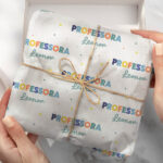 Miniatura de Papel de Embrulho para Professores Colorido com Nome Personalizado
