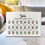 Miniatura de Puzzle de Blocos com Bonequinhos e Nomes personalizados