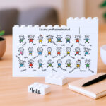 Miniatura de Puzzle de Blocos com Bonequinhos e Nomes personalizados