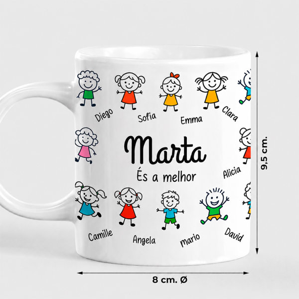 Caneca com Bonequinhos e Nomes personalizados