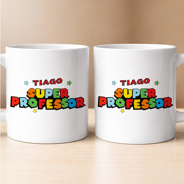 Caneca Super Profe com Nomes personalizados