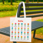 Miniatura de Tote Bag Flores com Nomes personalizada