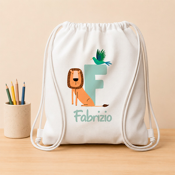 Mochila Saco Infantil com Inicial Personalizada