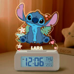 Miniatura de Relógio Despertador Stitch com Luz e Nome Personalizado