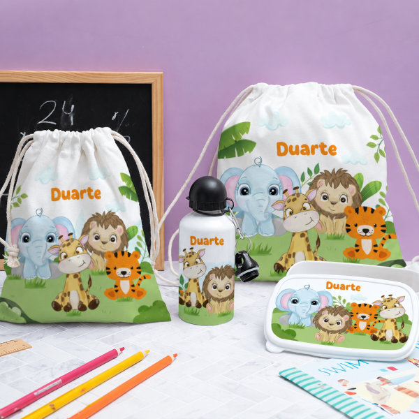 Garrafa Infantil Animais da Selva Personalizada