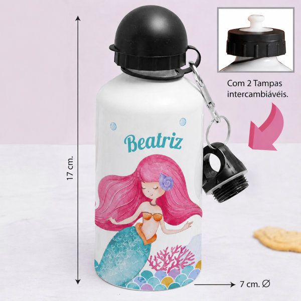 Garrafa Infantil Sereia Personalizada