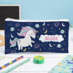 Miniatura de Estojo Infantil Unicórnios Coloridos Personalizado