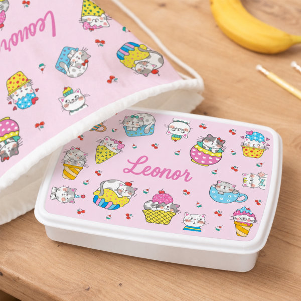 Lancheira Infantil Gatinhos Personalizada