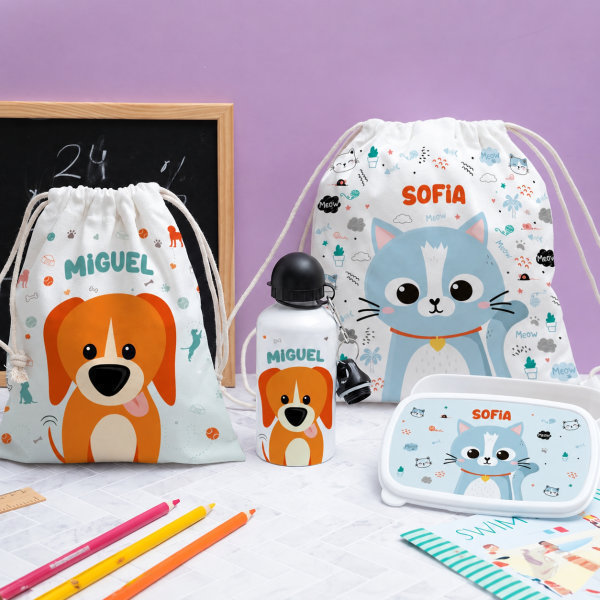 Lancheira Infantil Animais Coloridos Personalizada
