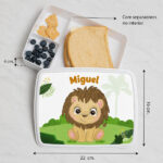 Miniatura de Lancheira Infantil Animais da Selva personalizada