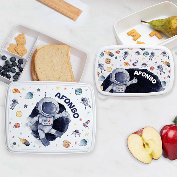 Lancheira Infantil Astronauta no Espaço personalizada