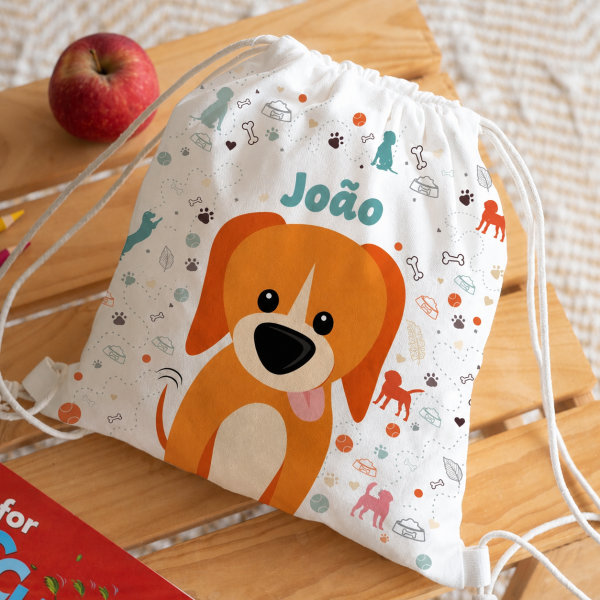 Mochila Saco Infantil Animais Coloridos Personalizada