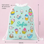 Miniatura de Mochila Saco Infantil Gatinhos Personalizada