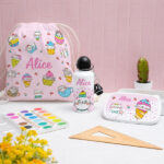 Miniatura de Mochila Saco Infantil Gatinhos Personalizada