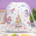 Miniatura de Mochila Saco Infantil Fadas Personalizada