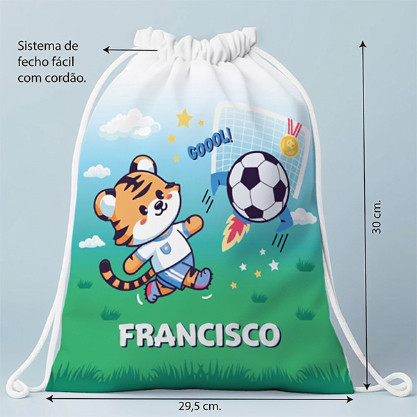 Mochila-Saco Infantil Futebol personalizada