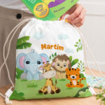 Mochila-Saco Infantil Animais da Selva personalizada Miniatura de Mochila-Saco Infantil Animais da Selva personalizada