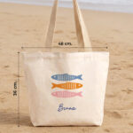 Miniatura de Tote Bag Peixes Coloridos com Nome Personalizado