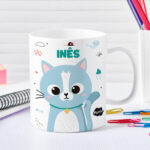 Miniatura de Caneca Infantil Inquebrável Animais Coloridos com Nome Personalizada