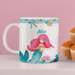 Caneca Infantil Inquebrável Sereia com Nome Personalizada Miniatura de Caneca Infantil Inquebrável Sereia com Nome Personalizada