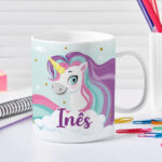 Caneca Infantil Inquebrável Unicórnio com Nome personalizada Miniatura de Caneca Infantil Inquebrável Unicórnio com Nome personalizada