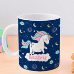 Miniatura de Caneca Infantil Inquebrável Unicórnio com Nome personalizada