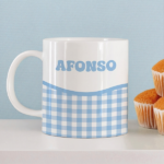 Miniatura de Caneca Infantil Inquebrável Xadrez com Nome Personalizada