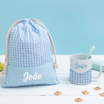 Miniatura de Caneca Infantil Inquebrável Xadrez com Nome Personalizada