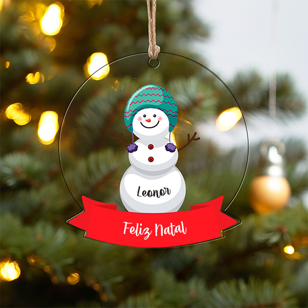 Pack de Enfeites para Árvore de Natal Bonecos de Neve com Nomes personalizados