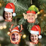 Miniatura de Pack de Enfeites para Árvore de Natal Caras com Foto Personalizados