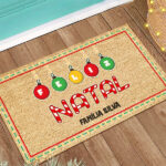 Miniatura de Capacho Bolas de Natal com Texto personalizado