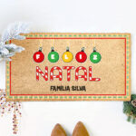 Miniatura de Capacho Bolas de Natal com Texto personalizado
