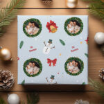 Miniatura de Papel de Embrulho Folhas com Foto e Texto personalizado