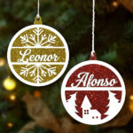 Pack de Enfeites para Árvore de Natal com Glitter e Nome personalizado Miniatura de Pack de Enfeites para Árvore de Natal com Glitter e Nome personalizado