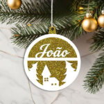 Miniatura de Pack de Enfeites para Árvore de Natal com Glitter e Nome personalizado