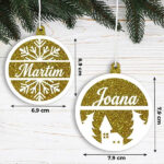 Miniatura de Pack de Enfeites para Árvore de Natal com Glitter e Nome personalizado