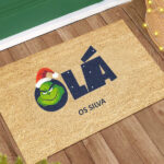 Capacho de Natal Grinch com Nome personalizado Miniatura de Capacho de Natal Grinch com Nome personalizado