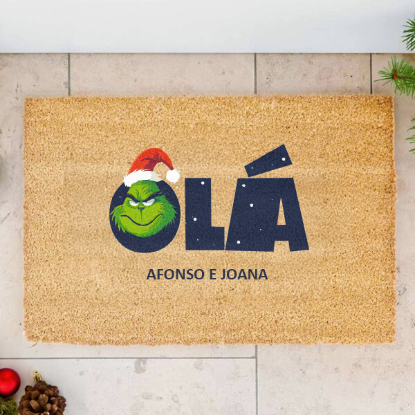 Capacho de Natal Grinch com Nome personalizado